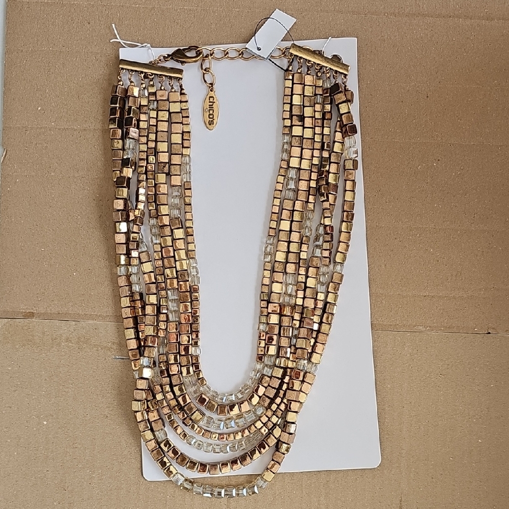 Chico's Gold and Silver Multi-Strand Necklace